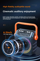 Enceinte Karaoké Portable Extérieure Android BT 5.1 avec Poignée 6,5 pouces, Double Micro Sans Fil, Lumière LED RGB, Chargeur Vocal, Boîte KTV Domestique