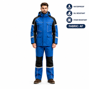 Ensemble de vêtements de travail industriels en aramide ignifuge AF, deux pièces, sur mesure, anti-éclaboussures, résistant à la chaleur, pour le soudage et le travail avec l'huile et le gaz - Product Image 1