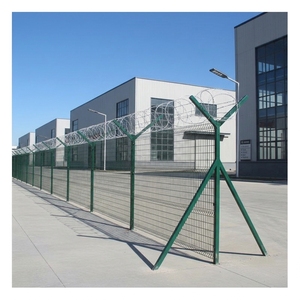 Clôture professionnelle en métal poteau en <span class=keywords><strong>Y</strong></span> enduit de PVC courbé 3d clôture avec des panneaux de clôture en fil de fer barbelé aéroport galvanisé - Product Image 1