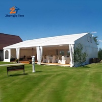 Kanopi Pernikahan Rangka Aluminium Elegan Atap PVC Tahan Air Perlindungan UV Tahan Api untuk Acara Luar Ruangan Pameran Pesta