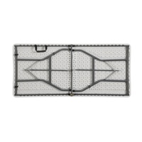 Table pliante rectangulaire portable pour événements en plein air, blanche, 5 pieds, en plastique, pliable, pour banquets, traiteur, barbecue, camping, pique-nique