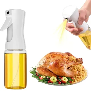 Custom Logo Empty Refillable 200ml Air Fryer Cooking Kitchen BBQ glass Edible Olive Oil Dispenser Mister Spray Bottle