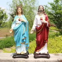 Katolik hıristiyan kalıntı İsa dini kilise süsler ev dekorasyonu meryem heykeli reçine el sanatları
