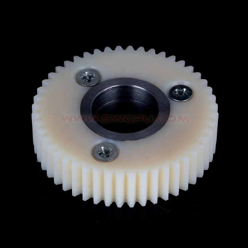 Zhongde moldeado pa66 30gf engranajes de plástico de nylon spur gear