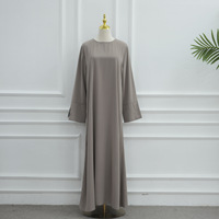 Ensemble Abaya deux pièces en polyester grande taille avec dentelle et patchwork, robe longue ample à manches longues, hijab assorti, tenue modeste pour femmes musulmanes