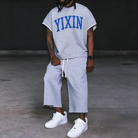 Ensemble de vêtements de sport de haute qualité personnalisé en 2 pièces, short de jogging 100% coton, ensemble de sweat-shirt et short unisexe pour hommes