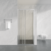 Paroi de douche coulissante à triple articulation en aluminium à 3 panneaux, verre trempé, design moderne, garantie 3 ans, cabine de douche pour salle de bain