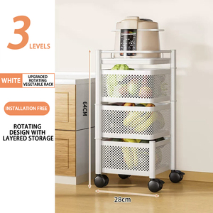 Chất lượng cao 360 độ xoay kệ lưu trữ giá di chuyển nhà bếp Giá kim loại xe đẩy lưu trữ - Product Image 6