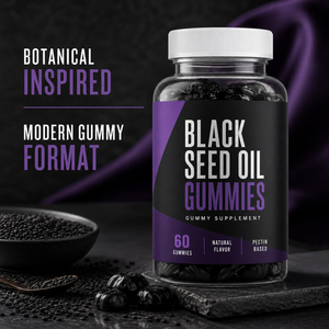 Gummies de haute qualité, biologiques, sans gluten, à l'extrait d'ashwagandha, de gingembre, de sureau et d'huile de nigelle pressée à froid pour le soutien immunitaire - Product Image 4