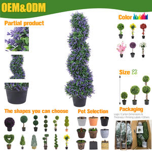 RUOPEI Arbre en spirale de fleurs artificielles violettes, résistant aux UV, écologique, durable, hautement réaliste, plante artificielle de topiaire pour la maison et le jardin - Product Image 2