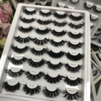 Marque privée 16-25 MM bandes de cils avec pointes qui ressemblent à des extensions 5D vrais cils de vison en gros moelleux Faux Cils