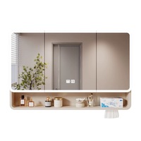 Meuble de salle de bain moderne en mélamine, armoire à linge en bois pour machine à laver