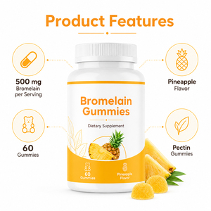 Suministro orgánico a granel de alta calidad 50000u/G Selenim Nattokinase suplemento de curcumina quercetina enzima bromelina gomitas para la salud - Product Image 6
