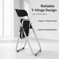 Chaise de réunion pliante avec structure métallique thermolaquée antirouille, empilable, gain de place, dossier, vente en gros
