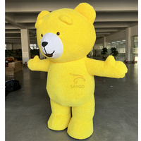 Costume de mascotte personnalisé, ours en peluche, combinaison gonflable pour adultes, déguisement de fête, robe de Noël, Halloween, carnaval