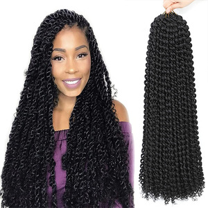 Tresses au crochet Passion Twist 1B, cheveux synthétiques longs bouclés, résistants à la chaleur, mèches simples - Product Image 4