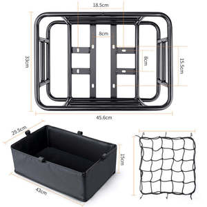 Panier arrière robuste et grand format pour vélo, avec doublure amovible, en alliage, capacité de charge de 50 kg, thermolaqué, pour porte-bagages de vélo cargo - Product Image 2