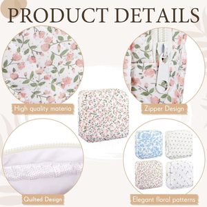 Sac de rangement matelassé personnalisé pour serviettes hygiéniques, mini-sacs de voyage, porte-monnaie et rangement domestique, motif floral, petit format, portable et mignon - Product Image 2