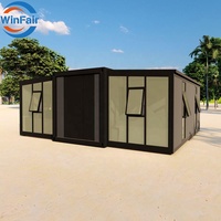 Maison conteneur préfabriquée moderne WinFair extensible avec mur en verre, 20 pieds, à faible coût pour habitation / Casa Container