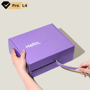 Embalaje de papel de cartón corrugado reciclable Tira de rasgado Impreso autosellado Mailer Envío Caja de regalo con logotipo personalizado - Product Image 1