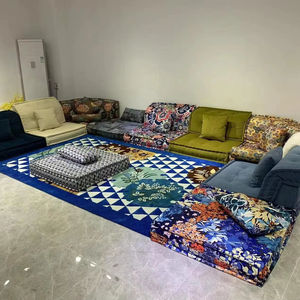 Moderne Luxueux Mahjong Tissu Modulaire Célébrité Contemporain Creative Salon Canapé-lit Combinaison Meubles - Product Image 2