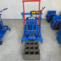2-45 Machine mobile de moulage de blocs de ciment 220v monophasé électricité semi-automatique sans combustion
