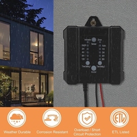 Transformador de Bajo Voltaje para Exteriores JIUAN HZT-LVT001 DC12V 100W PWM 8.3A con Garantía de 2 Años, Temporizador, Sensor Fotoeléctrico, Iluminación de Paisaje