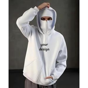 Giacca con Cappuccio Stile Retrò con Zip Completa, Cappotto Oversize Y2k Hip Hop <span class=keywords><strong>Rock</strong></span> per Uomo, Felpa Invernale Calda con Doppio Cappuccio - Product Image 1