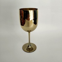 Verre à vin rouge en plastique de couleur or classique, capacité de 16 oz, pour les fêtes