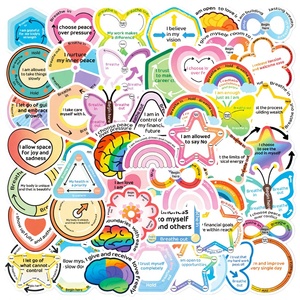 50 Pegatinas de Vinilo para la Salud Mental, Anti Estrés y Ansiedad, para Decoración Navideña, Impermeables y con Corte Troquelado - Product Image 2