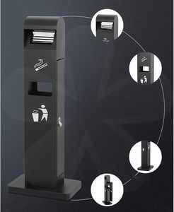 Cenicero <span class=keywords><strong>de</strong></span> Acero Inoxidable para Exteriores, Columna para Cenizas, Contenedor <span class=keywords><strong>de</strong></span> Basura para Área <span class=keywords><strong>de</strong></span> Fumadores, Diseño Especial para Exteriores - Product Image 3