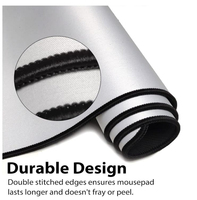 Tapis de souris vierge en caoutchouc pour sublimation, grand format, antidérapant, bord surjeté noir, 3 mm, vente en gros