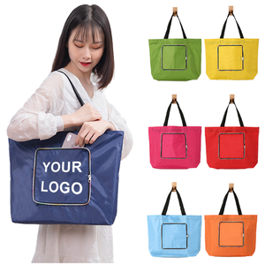 Factory Custom New Design Tote <b>Bag</b> with Zipper <b>Foldable</b> Grocery <b>Bags</b> Reusable <b>Shopping</b> <b>Bag</b> with Logos Hand <b>Bags</b> for Girls - Product Image 1