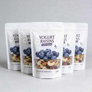 Sachet refermable personnalisé avec fenêtre, emballage alimentaire de qualité alimentaire, imprimé en gravure, résistant à l'humidité, pour noix, fruits secs, chips, en-cas - Product Image 3