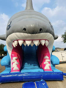 Grandes nuevos toboganes inflables de tiburón, trampolines inflables de tiburón, Tobogán, Castillo de Casa de rebote <span class=keywords><strong>con</strong></span> instalaciones recreativas - Product Image 5