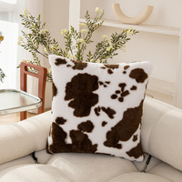 Oreiller en peluche double face de style vache laitière à la mode, matériau lavable, adapté à la maison, au salon, au canapé et à la chambre à coucher