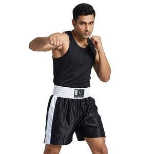 Custom logo Gym Running Fitness Muay Thai Shorts Wholesale Embroidery Polyester Sports Martial <b>Arts</b> Wear Boxing Shorts - Product Image 1