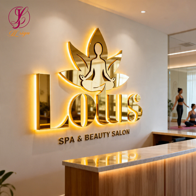 Custom 3D LED Illuminated Sign For Business Logo Metal/Acrylic Letters For Outdoor Store Advertising & Reception Signs