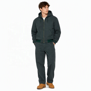 Conjunto de Ropa de Trabajo de Lona Transpirable con Logotipo Personalizado, Chaqueta con Capucha y Pantalones, 2 Piezas, Resistente, con Bordado de Marca Privada - Product Image 2