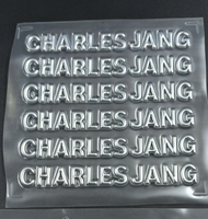 Impression par transfert thermique haute fréquence en TPU avec motif rectangulaire et bord découpé à chaud pour étiquettes de vêtements