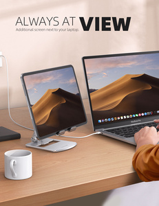 Lamiwall Dt05 Có Thể Điều Chỉnh Có Thể Gập Lại Máy Tính Bảng Đứng Bạc Kim Loại Đứng Cho <span class=keywords><strong>iPad</strong></span> Pro <span class=keywords><strong>Mini</strong></span> Không Khí Cho Galaxy Tab Kindle - Product Image 4