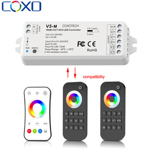 Controller <span class=keywords><strong>LED</strong></span> RGB CCT RGBW V2 V3 VP V5-M, Wireless RF 2.4G, 12V 24V, RT2 RT4 RT5, Garanzia 5 Anni, Telecomando per Strisce <span class=keywords><strong>LED</strong></span> - Product Image 1