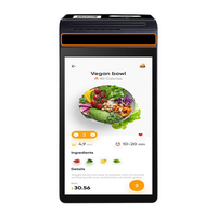 Terminal de point de vente Android 13 : écran tactile de 8 pouces, écran secondaire non tactile de 2,4 pouces, imprimante thermique intégrée de 58/80 mm, 3 Go + 16 Go