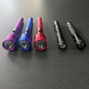 Aluminum Alloy <b>LED</b> <b>Flashlight</b> AA Battery Powered Telescopic Design With Pen Clip For Hiking Camping Daily Use - Product Image 2