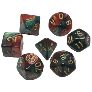 Tùy chỉnh màu sắc DND xúc xắc Set-7-mảnh đa diện RPG xúc xắc cho bàn trò chơi, hồng & trắng long lanh Acrylic xúc xắc - Product Image 5