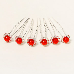 6 unids/pack de diamantes de imitación de pelo de la Boda nupcial de la boda Horquillas para el <span class=keywords><strong>cabello</strong></span> perla nupcial pelo Clip de <span class=keywords><strong>plata</strong></span> - Product Image 4