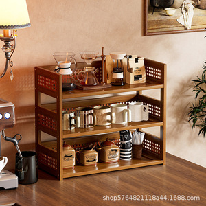 Multi Tiered Storage <b>Shelf</b> 3 Floors <b>Small</b> Tall <b>Shelf</b> For <b>Kitchen</b> Utensils Coffee Cups Water Cups Tea Set Desk Organizer - Product Image 2