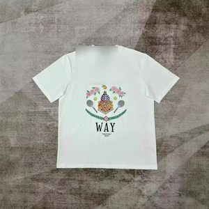 Nouveau style, t-shirt tricoté anti-boulochage à col rond et manches courtes, imprimé lettres personnalisé, pour sport et loisirs, très tendance - Product Image 2