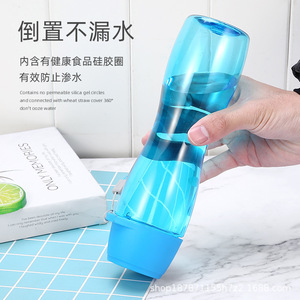 Plastic Cup Large Capacity Portable Slim Waist Water Bottle For Travel Summer Unisex Blue Red Green Black - Product Image 1