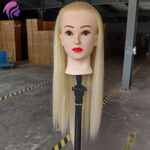 Tête de mannequin d'entraînement de haute qualité, cheveux longs roses, blonds et bruns, pour la <span class=keywords><strong>coiffure</strong></span>, tresses hollandaises, françaises et queue de poisson - Product Image 3